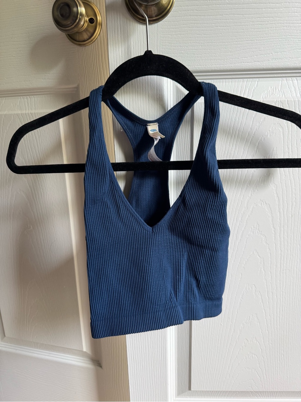 FP Movement by Free People Ribbed Racerback Bralette - Navy Blue